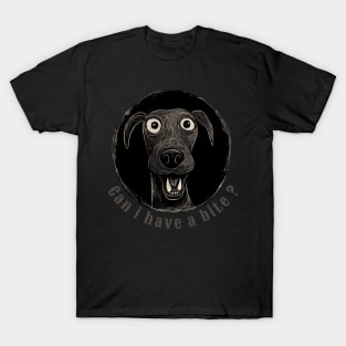 Can i have a bite? Dog cartoon character T-Shirt